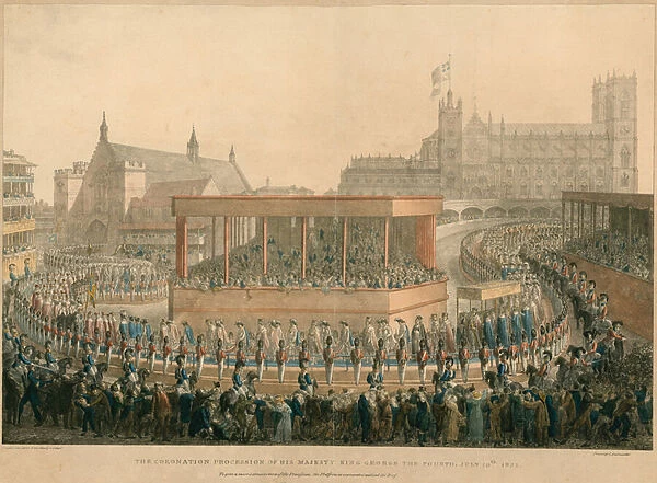 The Coronation procession of His Majesty King George IV, 19 July 1821 (coloured engraving)