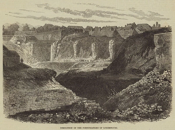 Demolition of the Fortifications of Luxembourg (engraving)