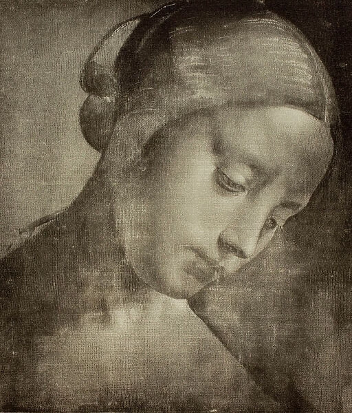 Feminine head, drawing by Leonardo da Vinci. Gabinetto dei Disegni e delle Stampe, Uffizi Gallery, Florence