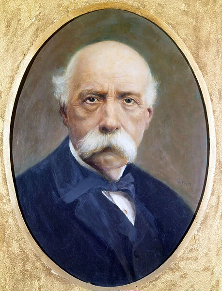 Francesco Crispi (1819 - 1901), Italian politician. Painting by G. Perez