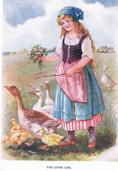 The Goose Girl, 1920s (colour litho)