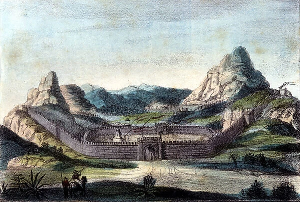 The Great Wall of China. 19th century engraving