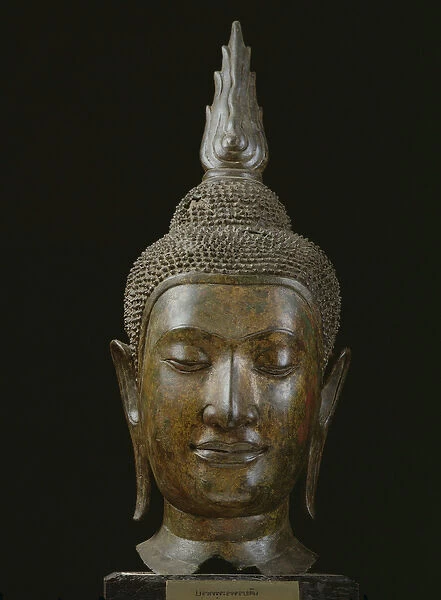 Head of Buddha in meditation (bronze)