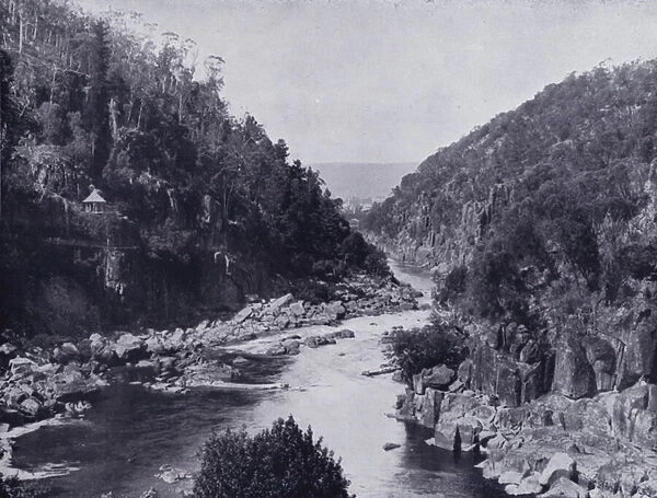 Launceston: The Cataract Gorge from the Refreshment Rooms (b  /  w photo)