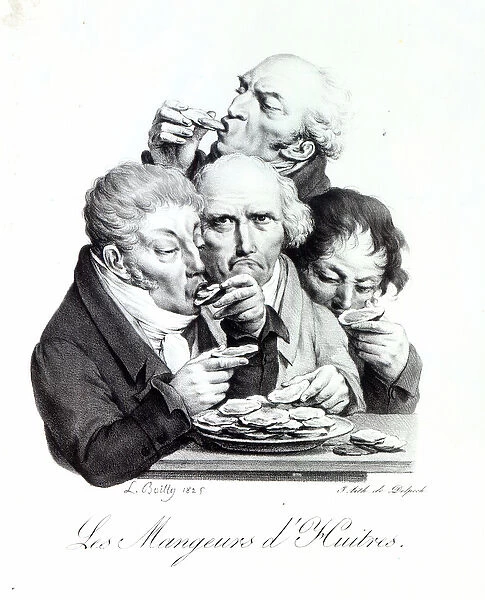 Les Mangeurs d Huitres, 1825 (litho)