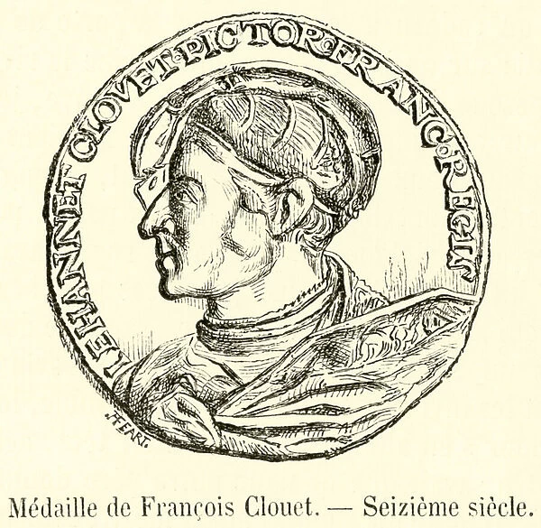 Medaille de Francois Clouet, Seizieme siecle (engraving)