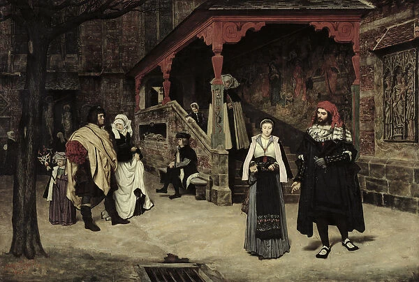 The Meeting of Faust and Marguerite, 1860 (oil on canvas)