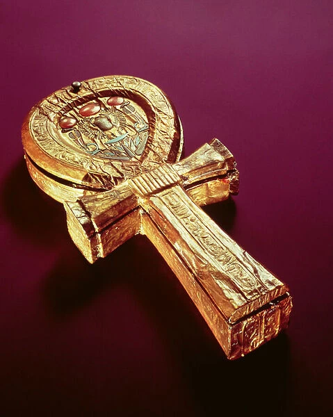 Mirror case in the form of an ankh, from the Tomb of Tutankhamun (c