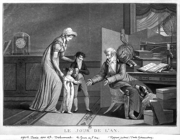 New Years Day, 1807 (engraving) (b  /  w photo)