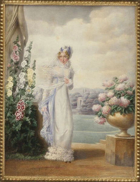 Portrait of Queen Hortense of the Netherlands (colour litho)