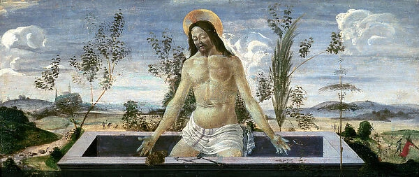 Predella panel depicting the Resurrection, from the St. Barnabas Altarpiece (tempera on panel)