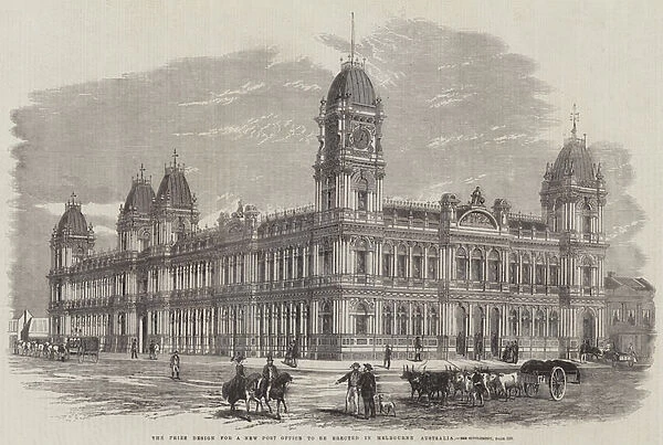 The Prize Design for a New Post Office to be erected in Melbourne, Australia (engraving)