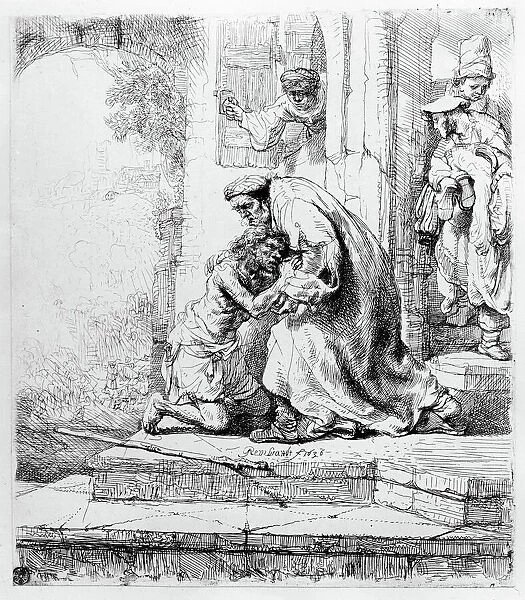 Return of the Prodigal Son, 1636 (etching)