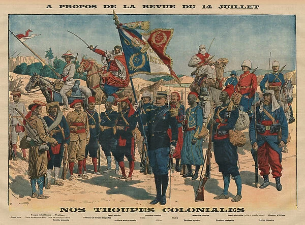 Review of the 14th July, Our Colonial Troops, illustration from Le Petit Journal