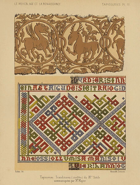 Scandinavian tapestries, 11th Century (chromolitho)