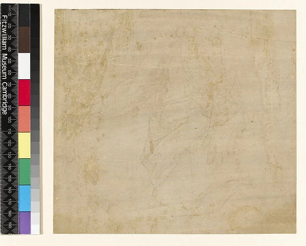 Sheet of studies: drapery with a bare arm and a separate study of a foot