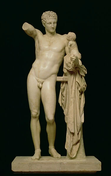 Statue of Hermes and the Infant Dionysus, c. 330 BC (parian marble)