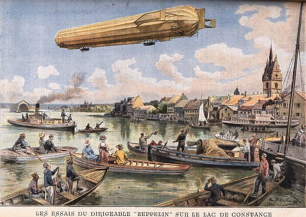 The tests of the Zeppelin airship on Lake Constance in Germany