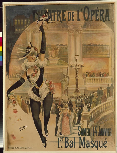 Theatre de l Opera  /  Samedi 14 Janvier  /  1er Bal Masque, 1890 (lithography)