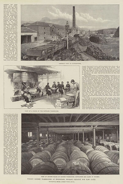 Whisky Bonded Warehouses at Edinburgh, Storage Capacity for 15, 000 Casks (engraving)