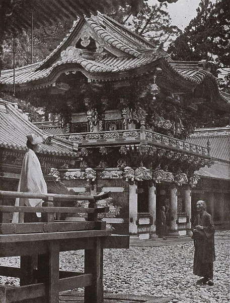 The Yomei Gate at Nikko (b  /  w photo)