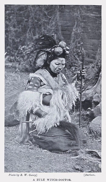 A Zulu Witch-Doctor (b  /  w photo)