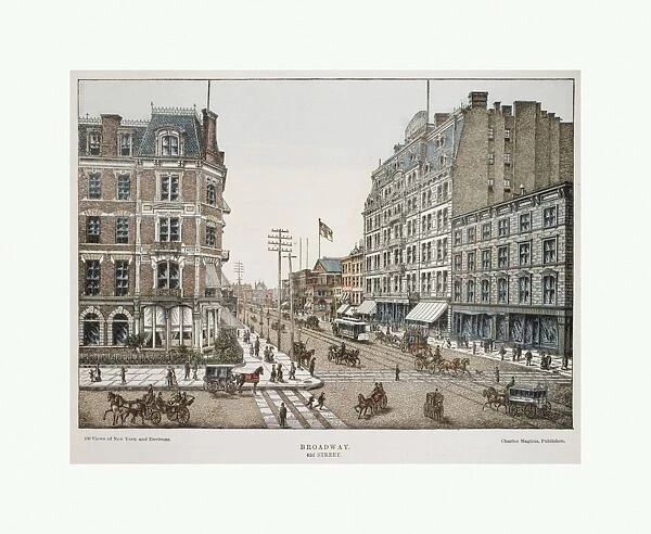 Broadway 42nd Street New York 1850-1900 Wood engraving