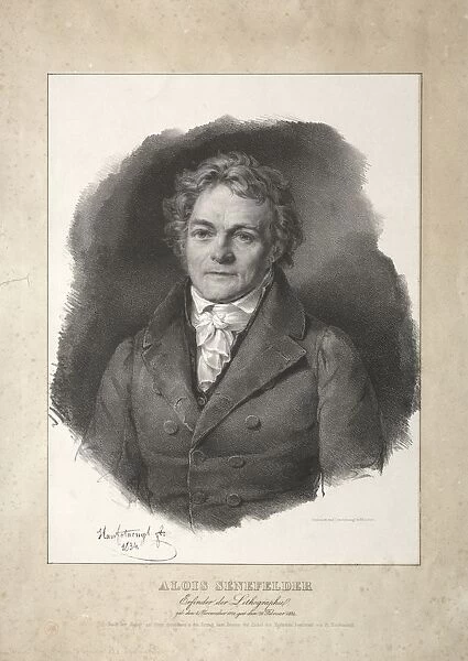 Aloys Senefelder. Creator: Franz Seraph Hanfstaengl (German, 1804-1877)