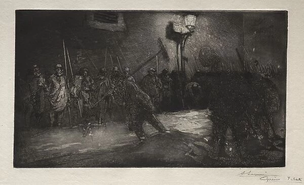 LAppel des Balayeurs de la Nuit, 1890. Creator: Auguste Louis Lepere (French, 1849-1918)
