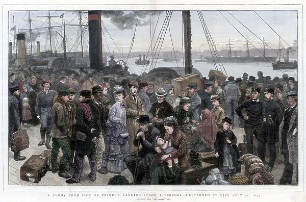 A Study from Life on Princes Landing Stage, Liverpool - Destroyed by Fire July 28, 1874