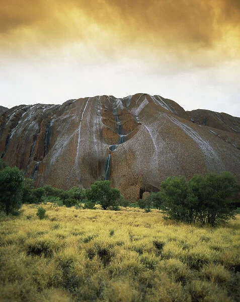 Uluru During The Rain, Central Australia; Northern Territory, Australia