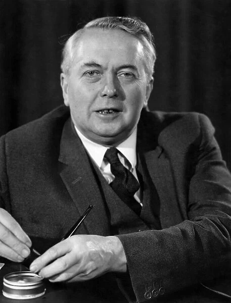 Portrait of Labour Party leader Harold Wilson, MP for Huyton
