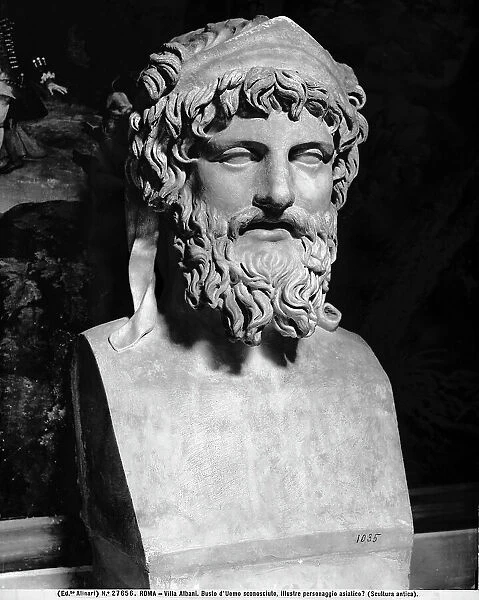 Bust of unknown, marble, ancient art, Museum of Villa Albani, Rome