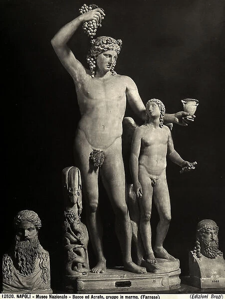 Marble group with Dionysus and winged Eros. Taken from the Farnese collection, now preserved in the National Archaeological Museum of Naples