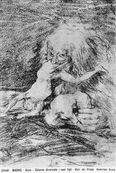 'Saturn devouring his sons'; drawing by Francisco Goya, in the Prado Museum in Madrid