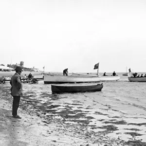Boats at Exmouth Beach, Devon, August 1931