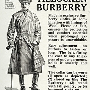 Advert for Burberrys tielocken trench coats 1916