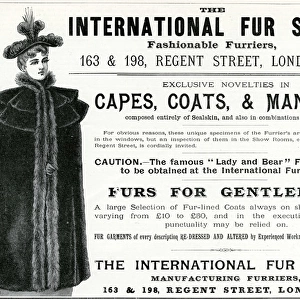 Advert for International Fur Store 1893