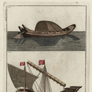 Ancient Egyptian boat and Phoenician vessel