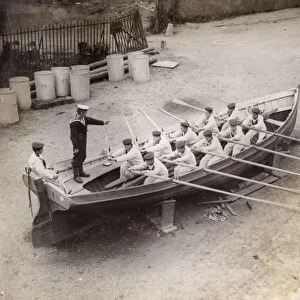 Boys in training, oarsmanship, Shotley Barracks, WW1