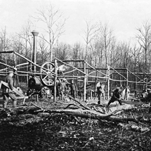 Building a sawmill, Western Front, WW1