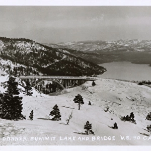 Donner summit lake and bridge, California, USA