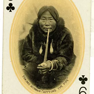 Eskimo Woman Hitting the Pipe