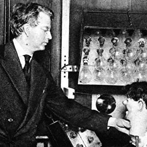 John Logie Baird, with ventriloquists dummy head
