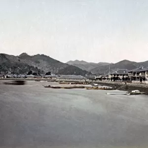 Kobe Bund, Japan, circa 1880s. Date: circa 1880s