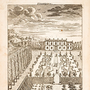 Manor or country house garden, with workers