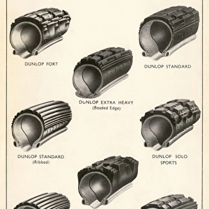 Motor Cycle Tyres - Dunlop - Eight different styles of tyre