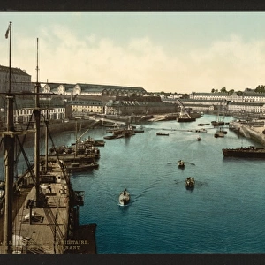 The Port Militaire from swing bridge, Brest, France