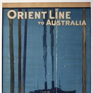 Poster advertising Orient Line cruises to Australia