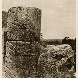 Rest of a pennate pillar - warriors temple, Chichen Itza